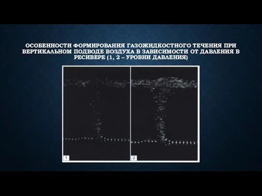 ОСОБЕННОСТИ ФОРМИРОВАНИЯ ГАЗОЖИДКОСТНОГО ТЕЧЕНИЯ ПРИ ВЕРТИКАЛЬНОМ ПОДВОДЕ ВОЗДУХА В ЗАВИСИМОСТИ ОТ ДАВЛЕНИЯ