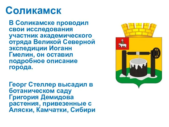 В Соликамске проводил свои исследования участник академического отряда Великой Северной экспедиции Иоганн