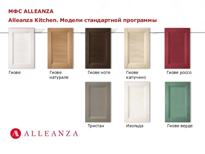 МФС ALLEANZA Alleanza Kitchen. Модели стандартной программы Гиове Гиове натурале Гиове ноте