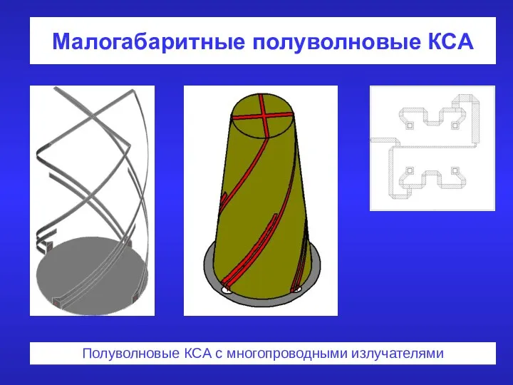 Малогабаритные полуволновые КСА Полуволновые КСА с многопроводными излучателями