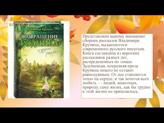 Представляем вашему вниманию сборник рассказов Владимира Крупина, выдающегося современного русского писателя. Книга