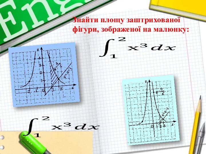 Знайти площу заштрихованої фігури, зображеної на малюнку: