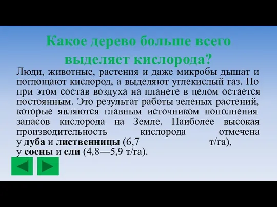 Какое дерево больше всего выделяет кислорода? Люди, животные, растения и даже микробы