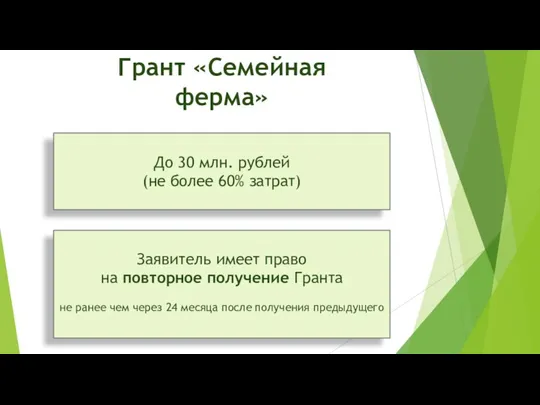 Заявитель имеет право на повторное получение Гранта не ранее чем через 24