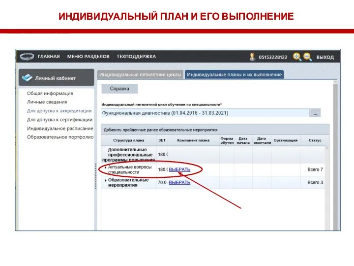 ИНДИВИДУАЛЬНЫЙ ПЛАН И ЕГО ВЫПОЛНЕНИЕ