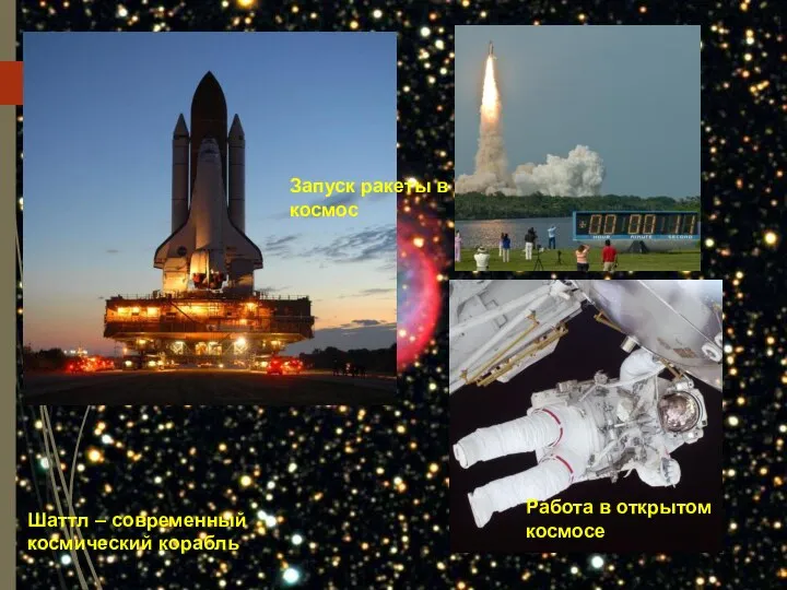 Шаттл – современный космический корабль Запуск ракеты в космос Работа в открытом космосе