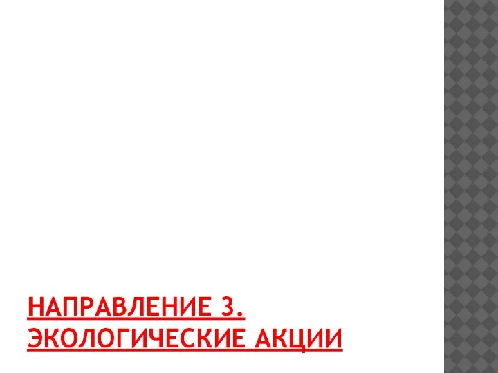 НАПРАВЛЕНИЕ 3. ЭКОЛОГИЧЕСКИЕ АКЦИИ