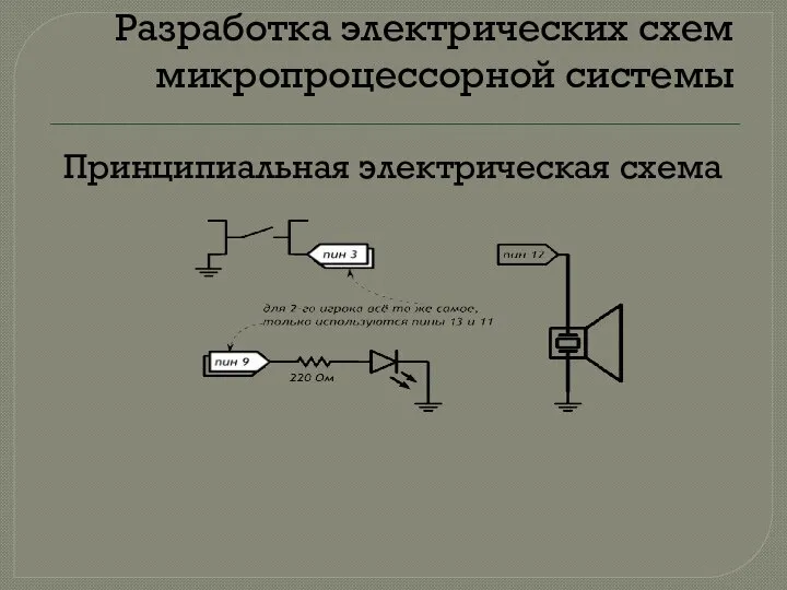 Разработка электрических схем микропроцессорной системы Принципиальная электрическая схема