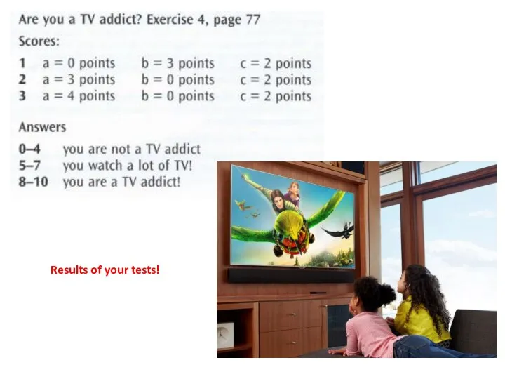 Results of your tests!