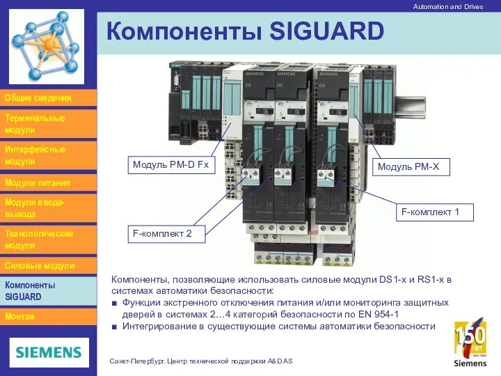 Automation and Drives Санкт-Петербург. Центр технической поддержки A&D AS Компоненты SIGUARD Интерфейсные