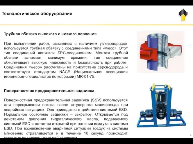 Технологическое оборудование Трубная обвязка высокого и низкого давления При выполнении работ, связанных