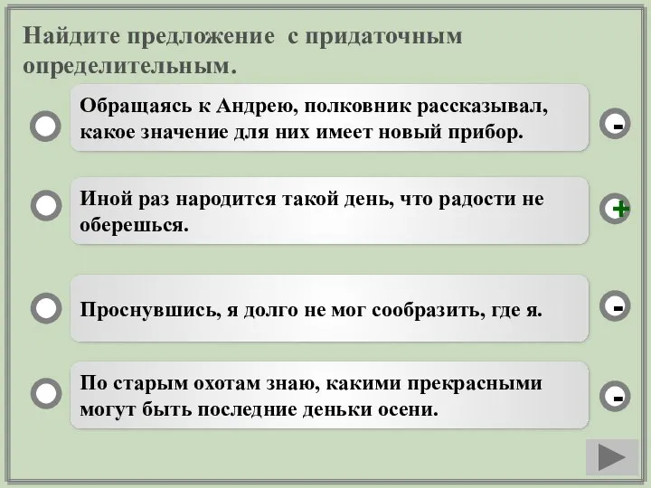 Найдите предложение с придаточным определительным. Иной раз народится такой день, что радости