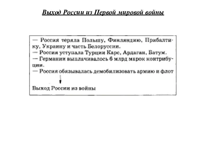 Выход России из Первой мировой войны