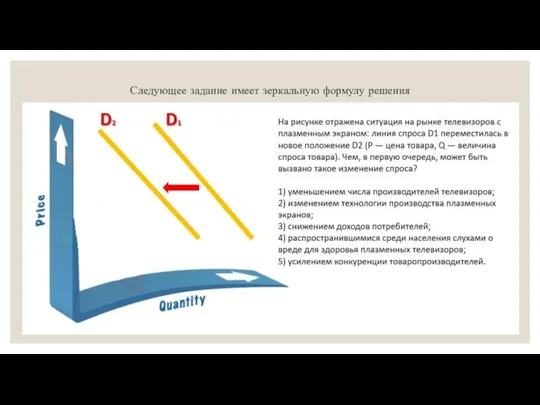 Следующее задание имеет зеркальную формулу решения