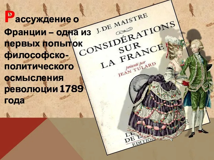Pассуждение о Франции – одна из первых попыток философско-политического осмысления революции 1789 года