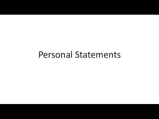 Personal Statements