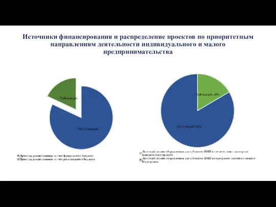 Источники финансирования и распределение проектов по приоритетным направлениям деятельности индивидуального и малого предпринимательства