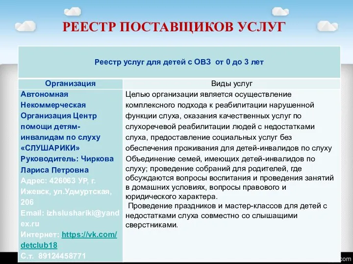 РЕЕСТР ПОСТАВЩИКОВ УСЛУГ КРАСИВАЯ СХЕМА ПОРТАЛА