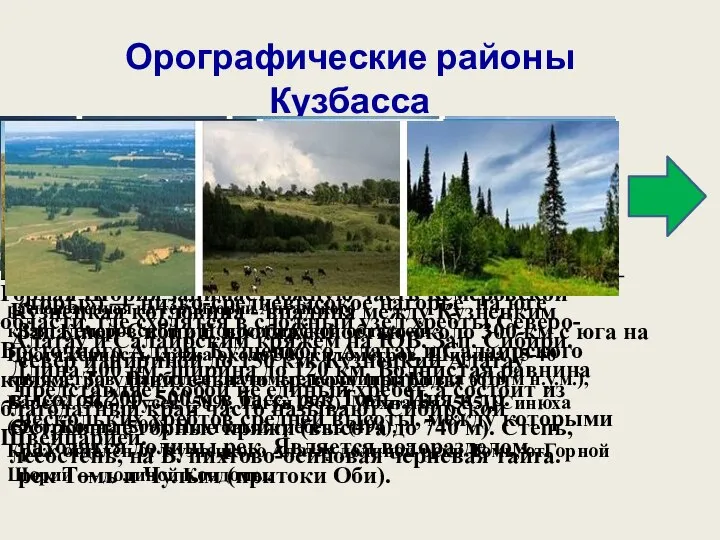Орографические районы Кузбасса