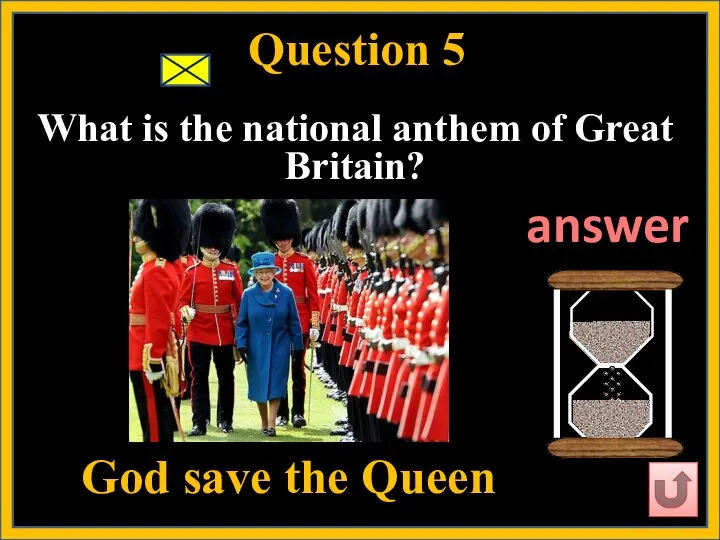 Question 5 What is the national anthem of Great Britain? God save the Queen answer