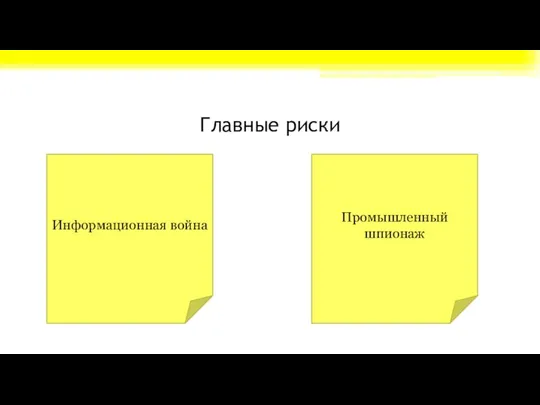 Главные риски Информационная война Промышленный шпионаж