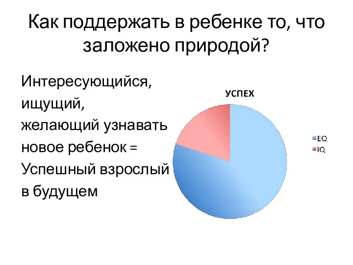 Как поддержать в ребенке то, что заложено природой? Интересующийся, ищущий, желающий узнавать