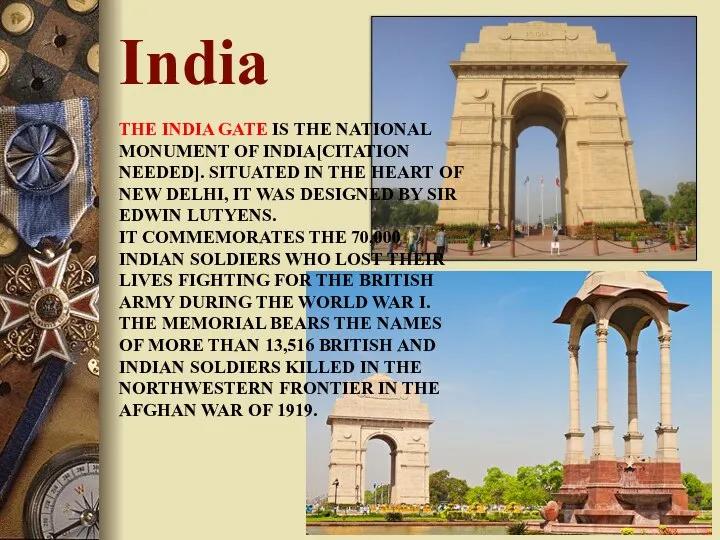 THE INDIA GATE IS THE NATIONAL MONUMENT OF INDIA[CITATION NEEDED]. SITUATED IN