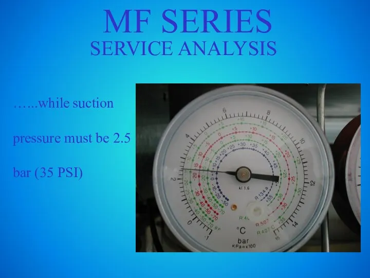 MF SERIES SERVICE ANALYSIS …...while suction pressure must be 2.5 bar (35 PSI)