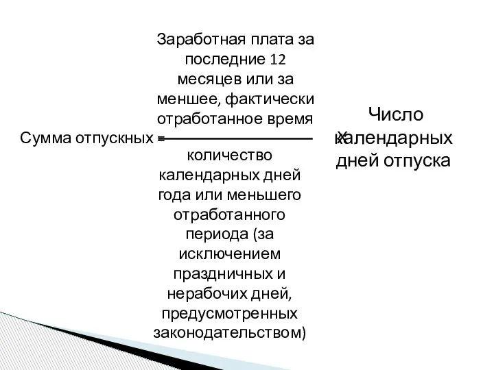 Заработная плата за последние 12 месяцев или за меншее, фактически отработанное время