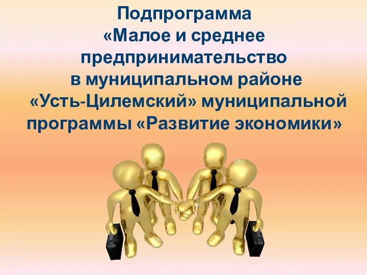 Подпрограмма «Малое и среднее предпринимательство в муниципальном районе «Усть-Цилемский» муниципальной программы «Развитие экономики»