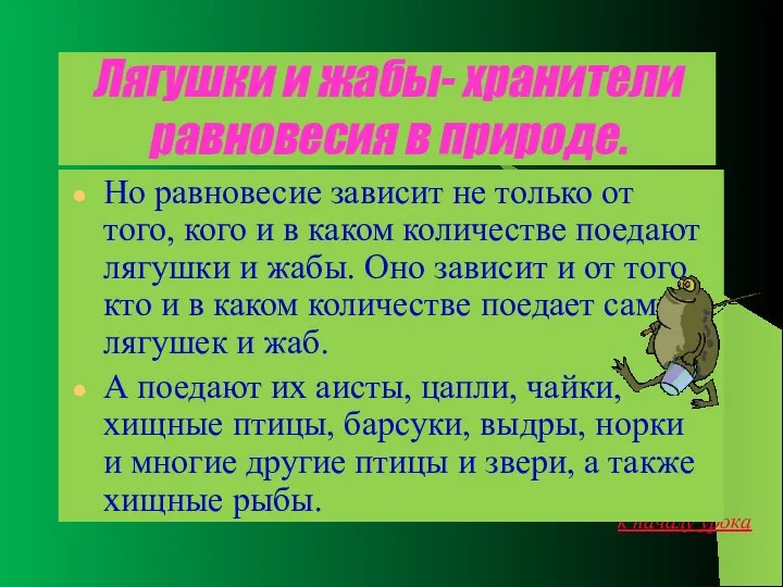 Лягушки и жабы- хранители равновесия в природе. Но равновесие зависит не только