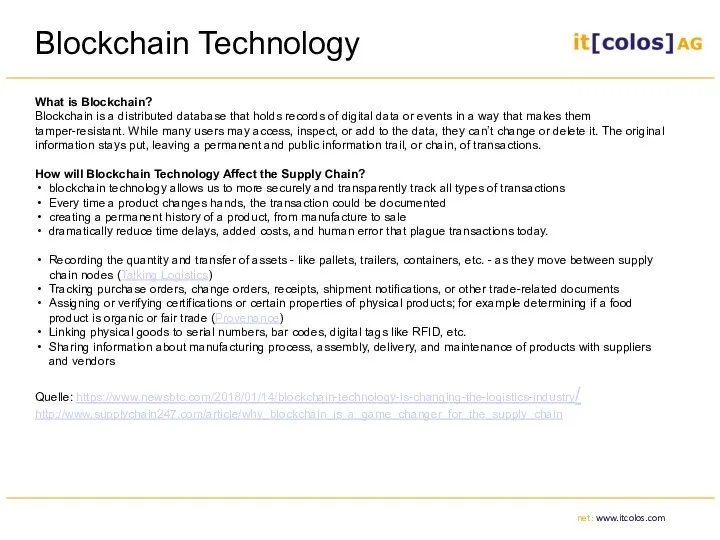 Blockchain Technology What is Blockchain? Blockchain is a distributed database that holds