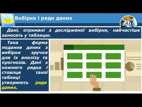 Вибірка і ряди даних Розділ 2 § 2.2 Дані, отримані з дослідженої