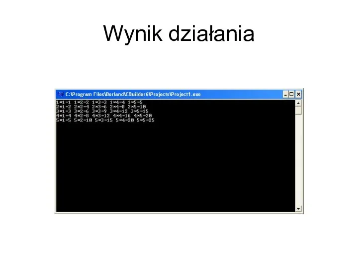 Wynik działania