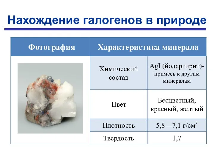 Нахождение галогенов в природе