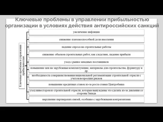 Ключевые проблемы в управлении прибыльностью организации в условиях действия антироссийских санкций