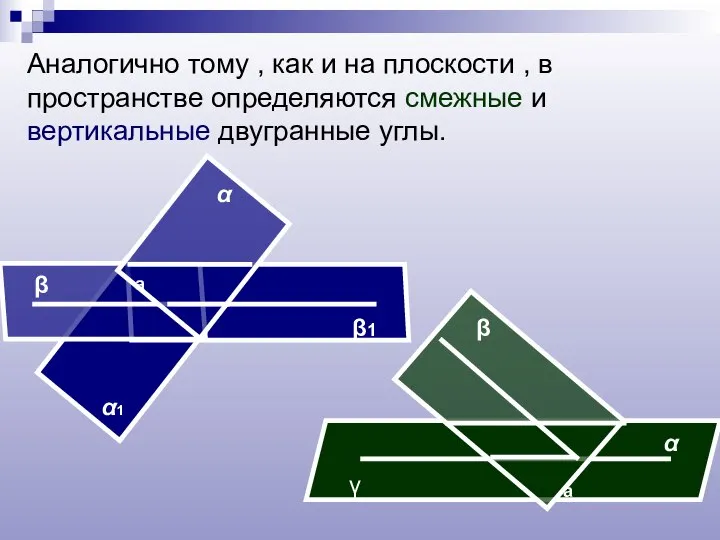 Аналогично тому , как и на плоскости , в пространстве определяются смежные