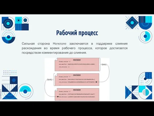 Рабочий процесс Сильная сторона Monotone заключается в поддержке слияния расхождения во время