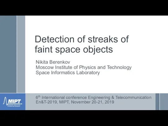 Detection of streaks of faint space objects_Berenkov