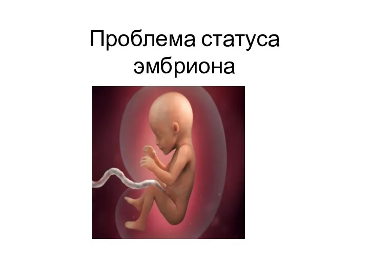 Проблема статуса эмбриона