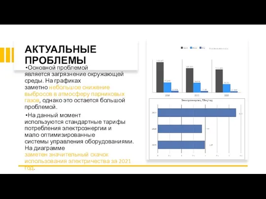 АКТУАЛЬНЫЕ ПРОБЛЕМЫ Основной проблемой является загрязнение окружающей среды. На графиках заметно небольшое