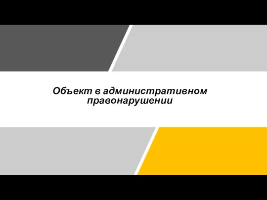 Объект в административном правонарушении