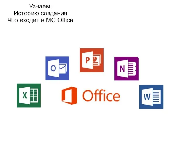 Узнаем: Историю создания Что входит в MC Office