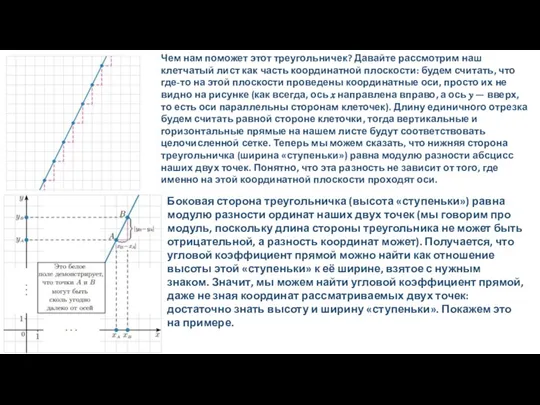 Чем нам поможет этот треугольничек? Давайте рассмотрим наш клетчатый лист как часть