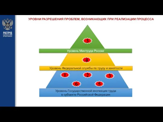 Уровень Минтруда России Уровень Федеральной службы по труду и занятости Уровень Государственной