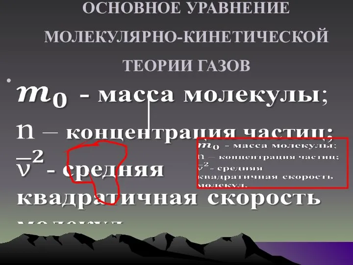 ОСНОВНОЕ УРАВНЕНИЕ МОЛЕКУЛЯРНО-КИНЕТИЧЕСКОЙ ТЕОРИИ ГАЗОВ