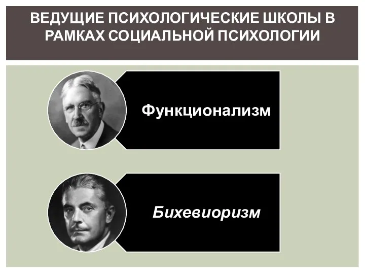 ВЕДУЩИЕ ПСИХОЛОГИЧЕСКИЕ ШКОЛЫ В РАМКАХ СОЦИАЛЬНОЙ ПСИХОЛОГИИ