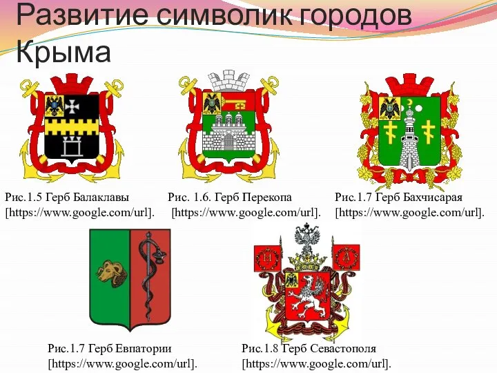 Развитие символик городов Крыма Рис.1.5 Герб Балаклавы [https://www.google.com/url]. Рис. 1.6. Герб Перекопа