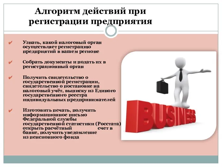 Алгоритм действий при регистрации предприятия Узнать, какой налоговый орган осуществляет регистрацию предприятий