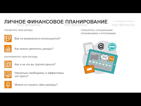 ЛИЧНОЕ ФИНАНСОВОЕ ПЛАНИРОВАНИЕ пользуйтесь специальными приложениями и программами контролируйте свои расходы Как